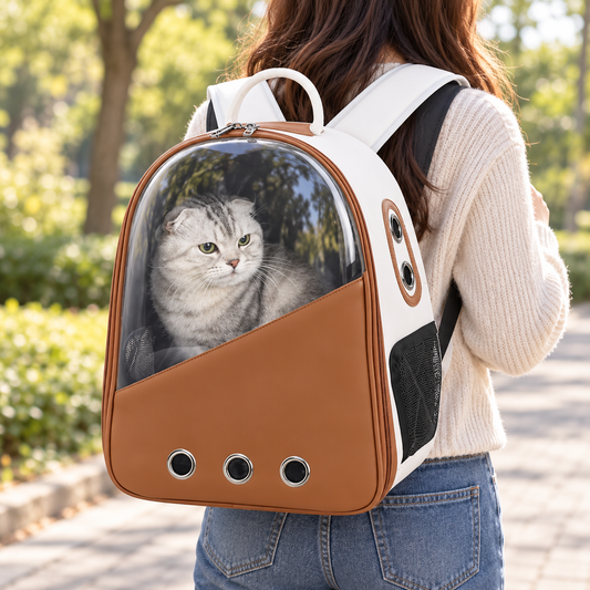 Window Pet Carrier Backpack — shown in use