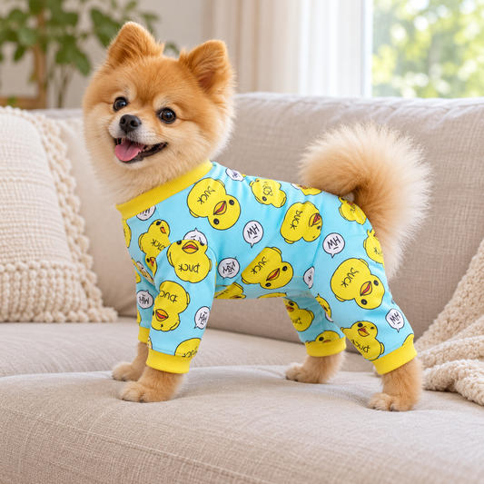 Cozy Printed Pet Pajamas — shown in use