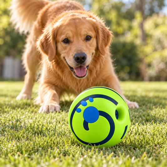 Giggle & Glow Dog Ball — shown in use