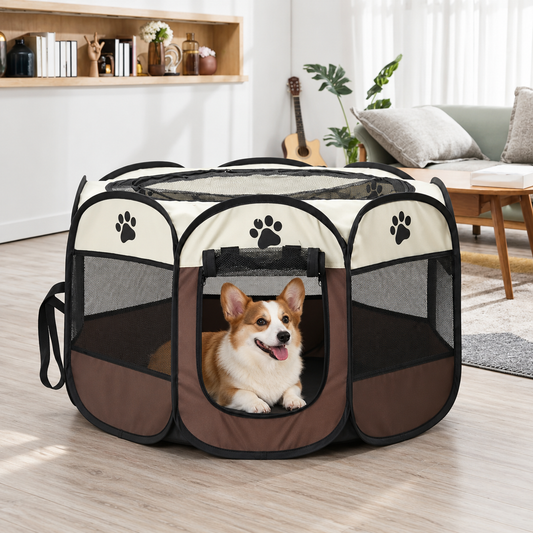 Portable Pet Play Pen — shown in use
